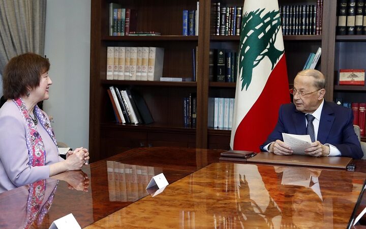 ميشال عون و المنسقة الخاصة للأمم المتحدة في لبنان جوانا فرونيسكا
